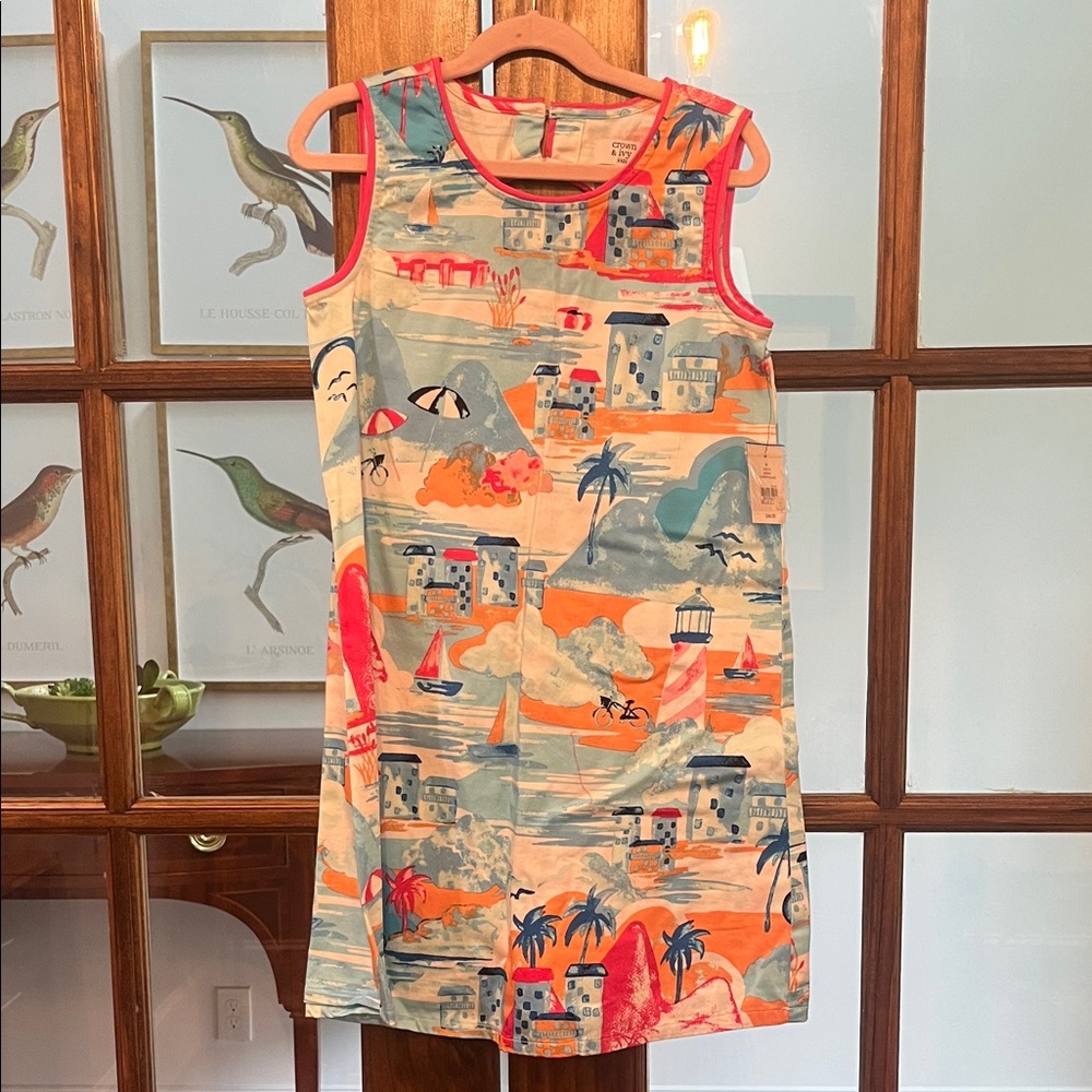 Crown & Ivy Kids Dress - Multicolor Beach Print